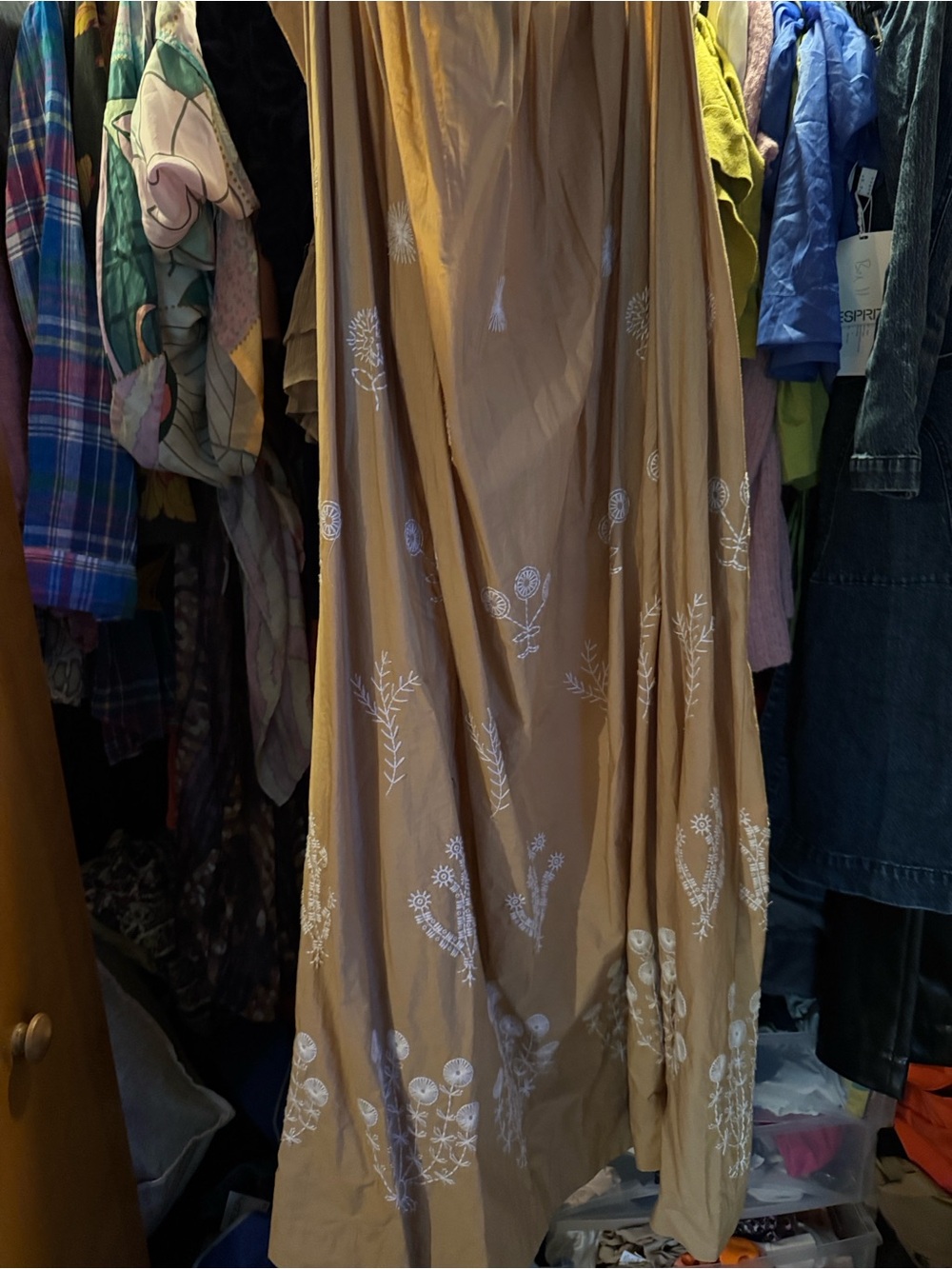 MOTHER The More Is More Embroidered Cotton Maxi S NWT - Picture 9 of 13